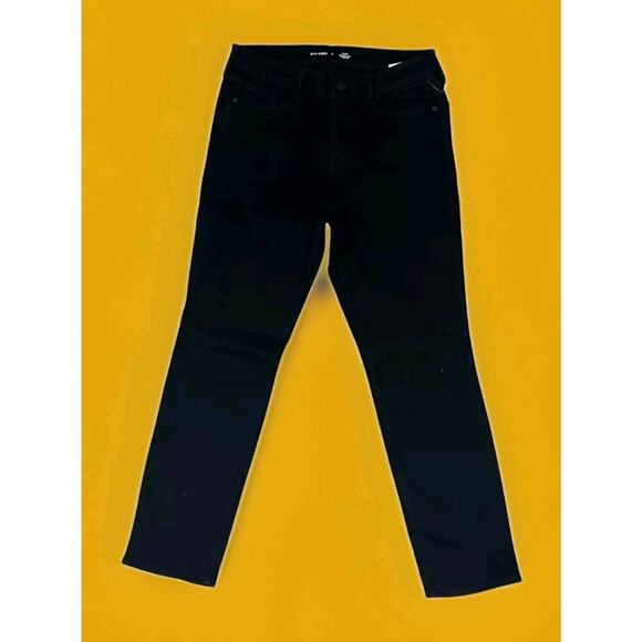 OLD NAVY NWT Womens Size 28 Mid Rise Power Slim Straight Black Jeans New A102 - Picture 1 of 5